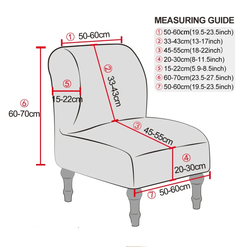 Slipper Chair Slipcover Single Armless Sofa Chair Cover
