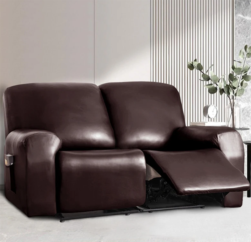 PU Leather 123 Seat Recliner Cover With Side Pocket