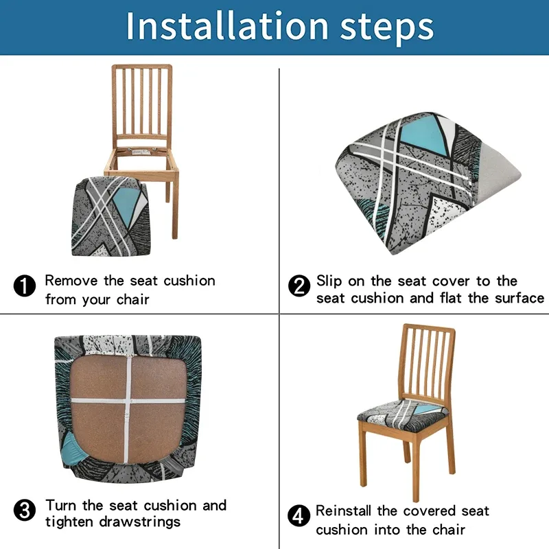 Chair Seat Cushion Cover Dining Square 35-45cm — Stylish Patterns Dining Chair Cover Square Seat Cushion Cover
