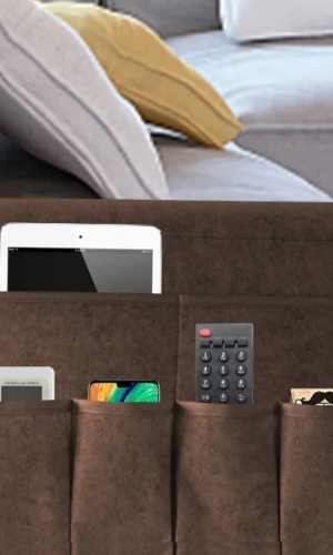 Couch Caddy Armrest Organiser — Remote & Phone Holder, Non-Slip Felt