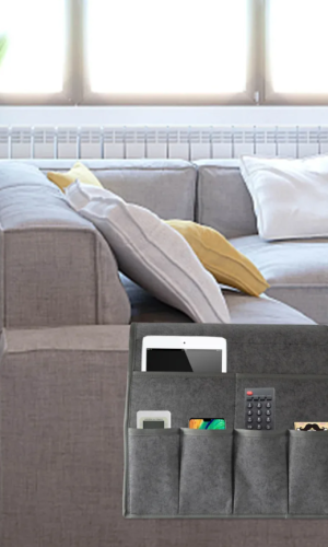 Couch Caddy Armrest Organiser — Remote & Phone Holder, Non-Slip Felt
