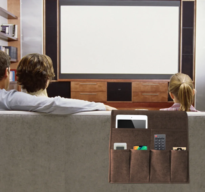 Couch Caddy Armrest Organiser — Remote & Phone Holder, Non-Slip Felt Couch Caddy Remote Control Holder for Couch Recliner, Non Slip Armrest Organizer