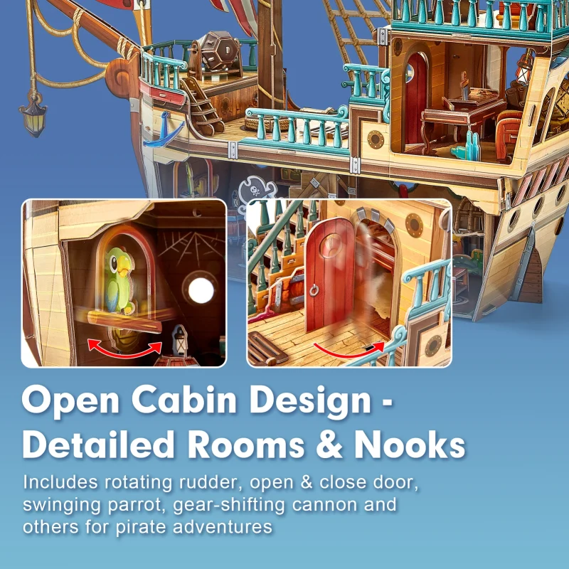 pirate treasure ship model kit foam board 3D Puzzles Arts Crafts Gift for age 5+