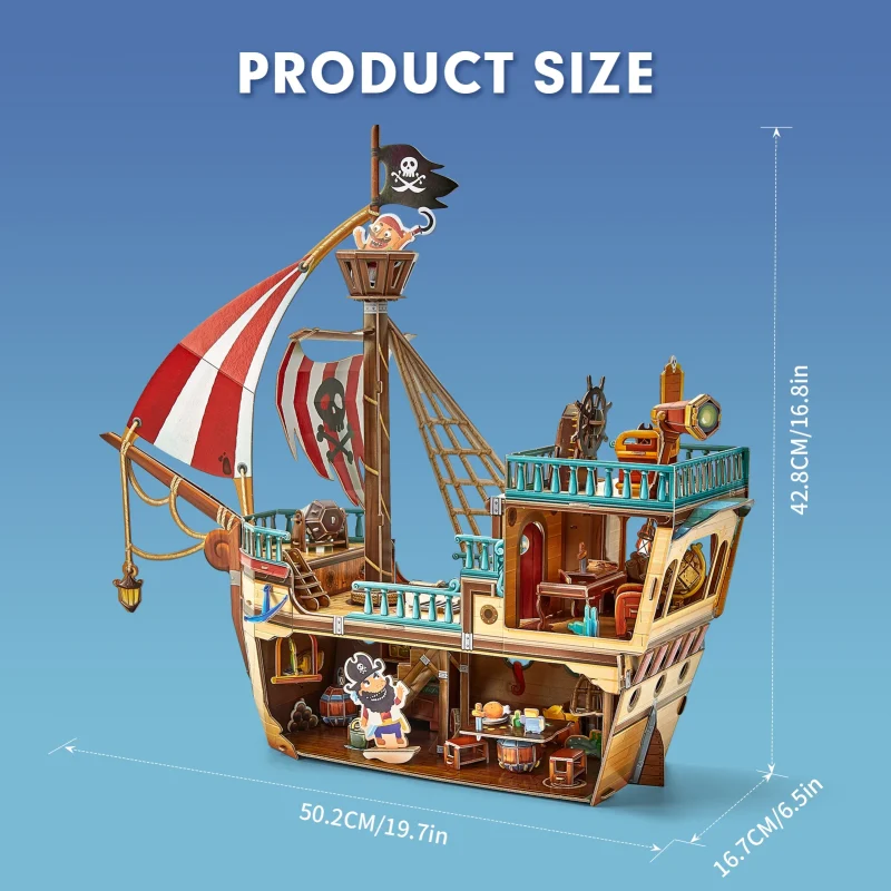 pirate treasure ship model kit foam board 3D Puzzles Arts Crafts Gift for age 5+