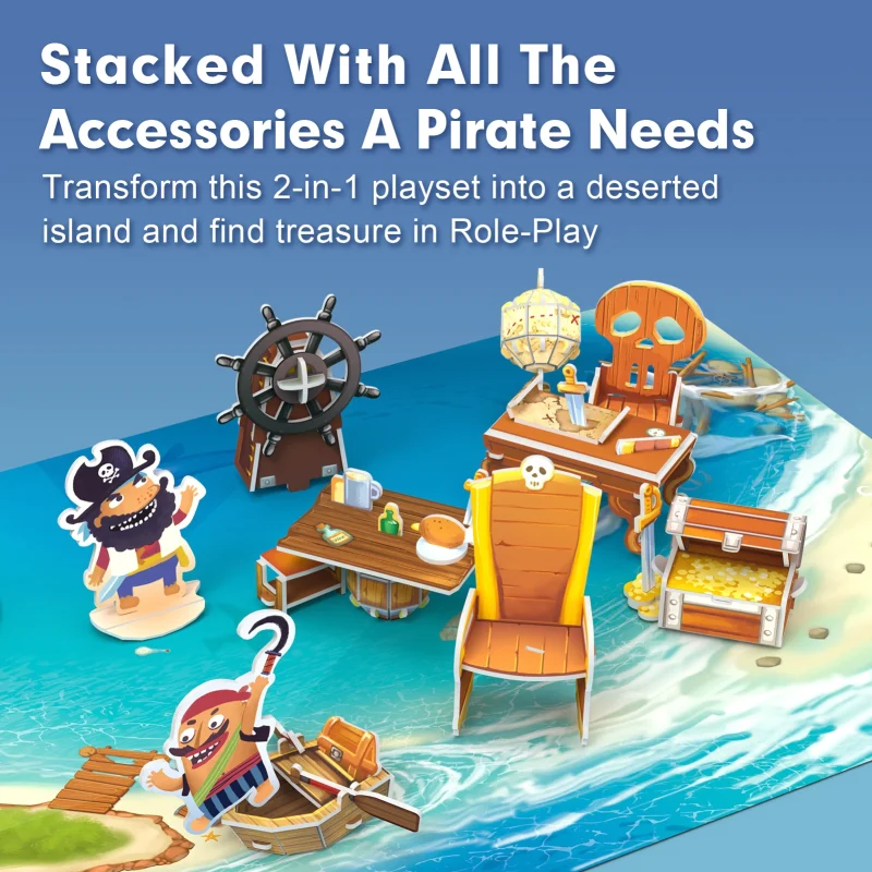 pirate treasure ship model kit foam board 3D Puzzles Arts Crafts Gift for age 5+