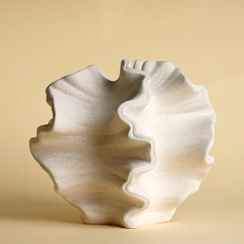 Hamptons Style Ceramic Vase — Aragonite Texture, Coral Shape Hamptons Style vase aragonite texture coral shape ceramic vase Black & white