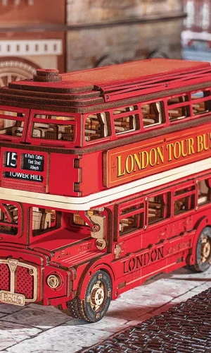 London Bus Wood Model Kit – Iconic Replica for Adult & 14+