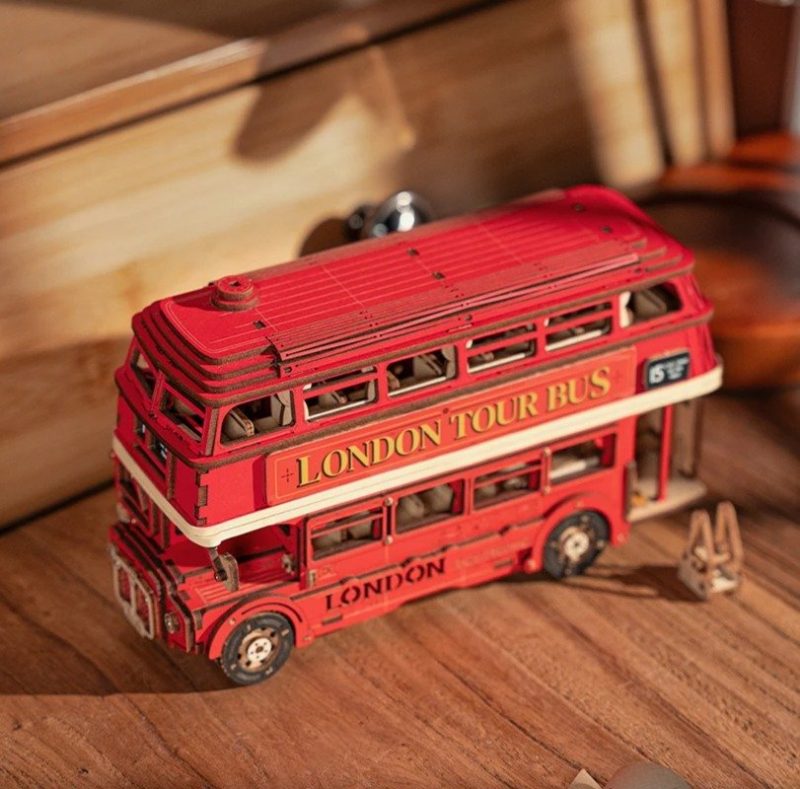 authentic replica Iconic London Bus wood model kit for age 14+ & adults