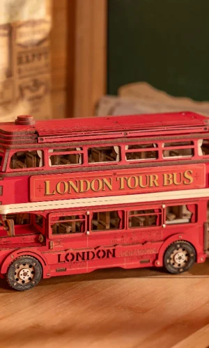 London Bus Wood Model Kit – Iconic Replica for Adult & 14+