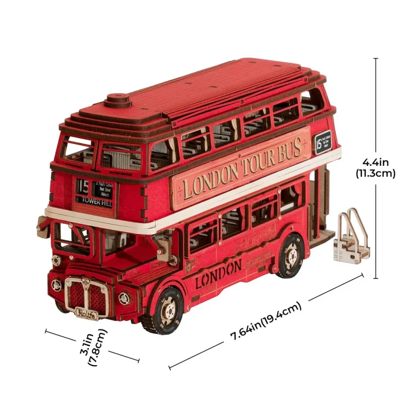 authentic replica Iconic London Bus wood model kit for age 14+ & adults