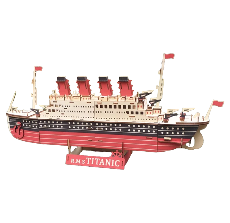 Titanic Model Kit Wooden 3D Puzzle 74cm for age 14+ Wooden Titanic Model Kit 3D Puzzle for Teenagers or Adults