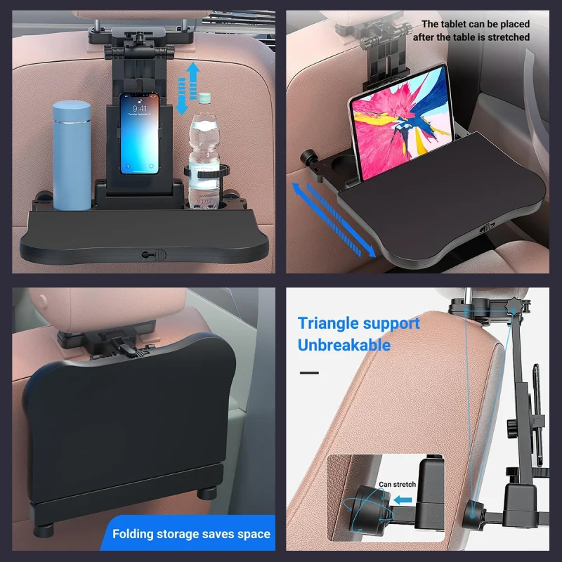 Foldable Car Backseat Tray Back Seat Organizer for iPad & Phone, Laptop