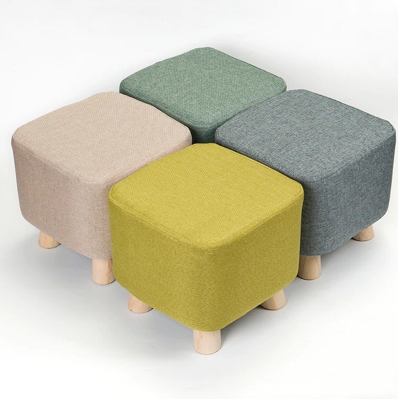 SQUARE & ROUND Ottoman Covers Foot Stool Slipcovers Stylish Colours 28cm