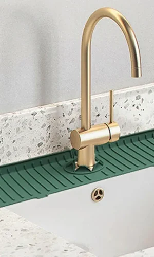 Kitchen Sink Splash Guard & Draining Pad — Faucet Handle Tray Mat