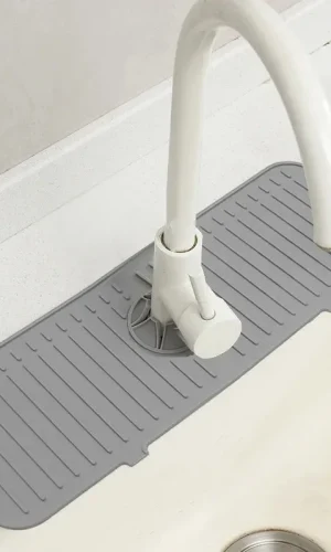 Kitchen Sink Splash Guard & Draining Pad — Faucet Handle Tray Mat