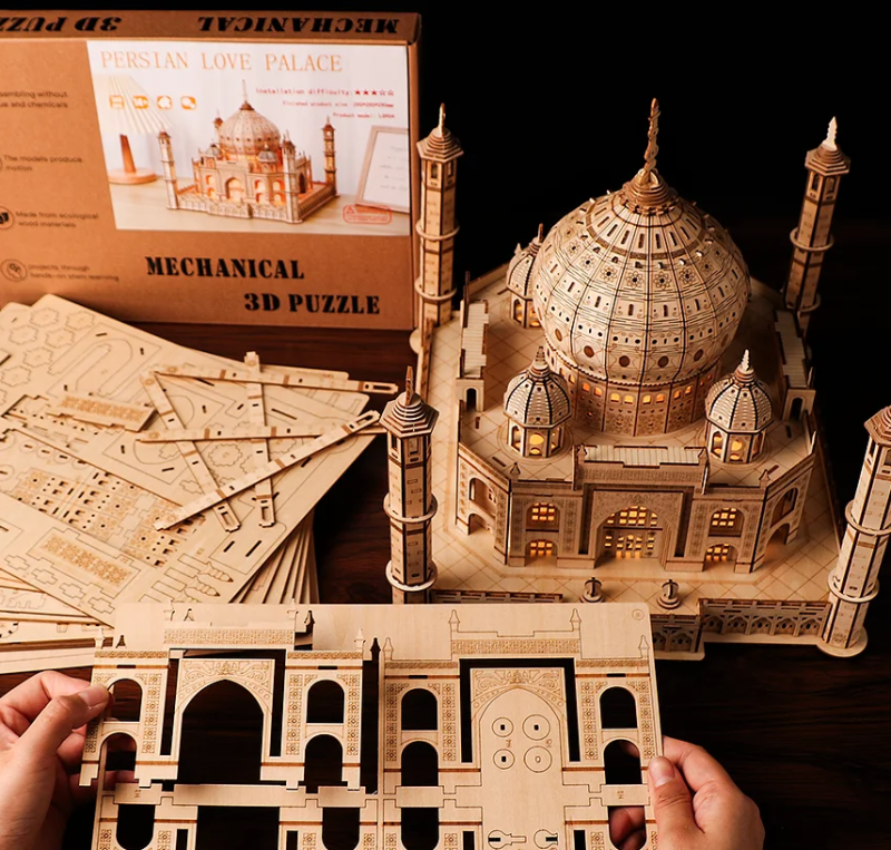Taj Mahal 3D Puzzle model kit wood puzzle with light