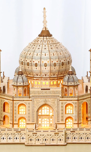 Wooden Model Kit & Decorative Lamp – Taj Mahal Model for Adult & 14+