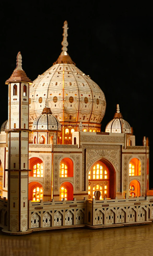 Wooden Model Kit & Decorative Lamp – Taj Mahal Model for Adult & 14+