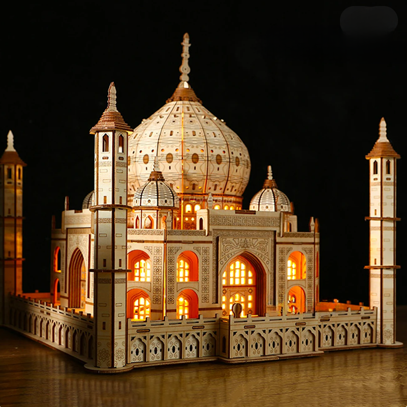 Taj Mahal 3D Puzzle model kit wood puzzle with light