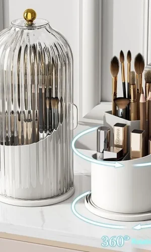 360° Rotating Cosmetic Storage Box — Bird Cage, Makeup Organiser
