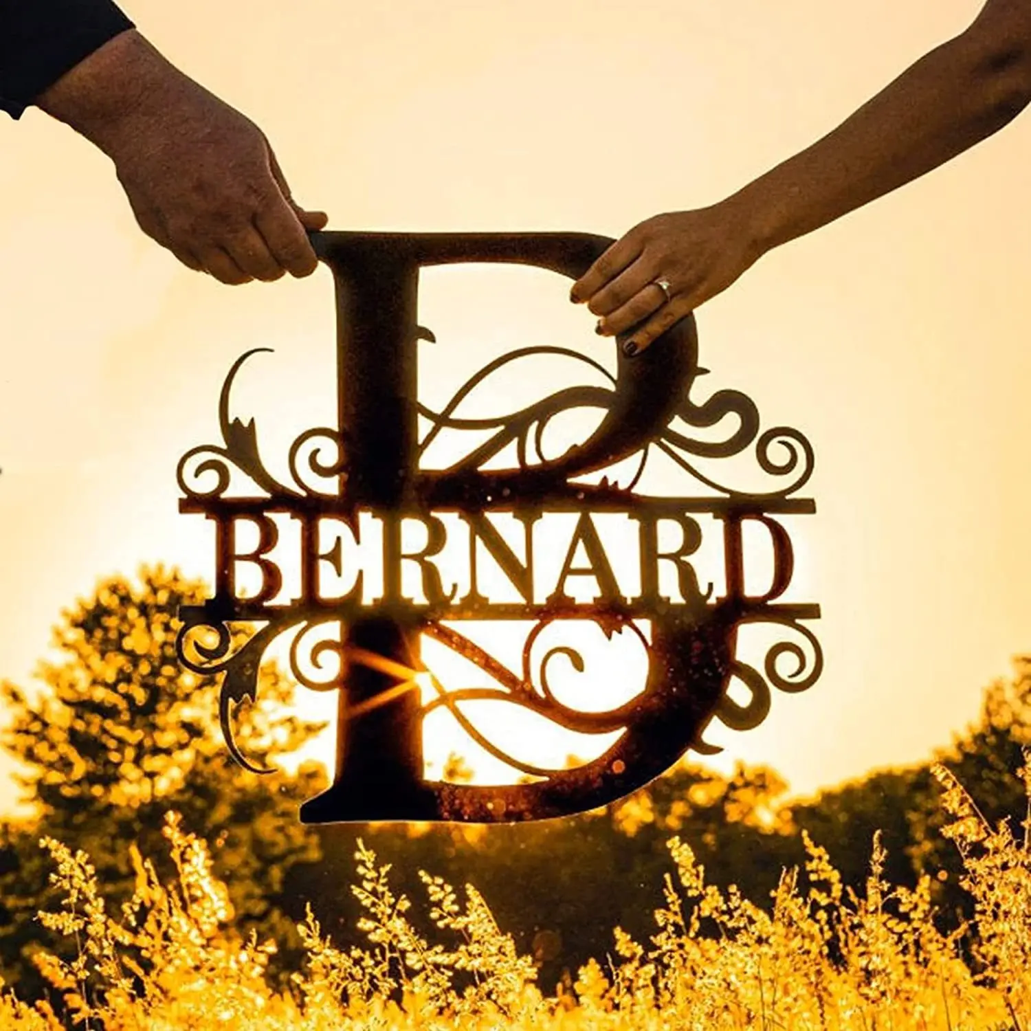 Personalised Family Name Metal Sign — Custom Housewarming Gift