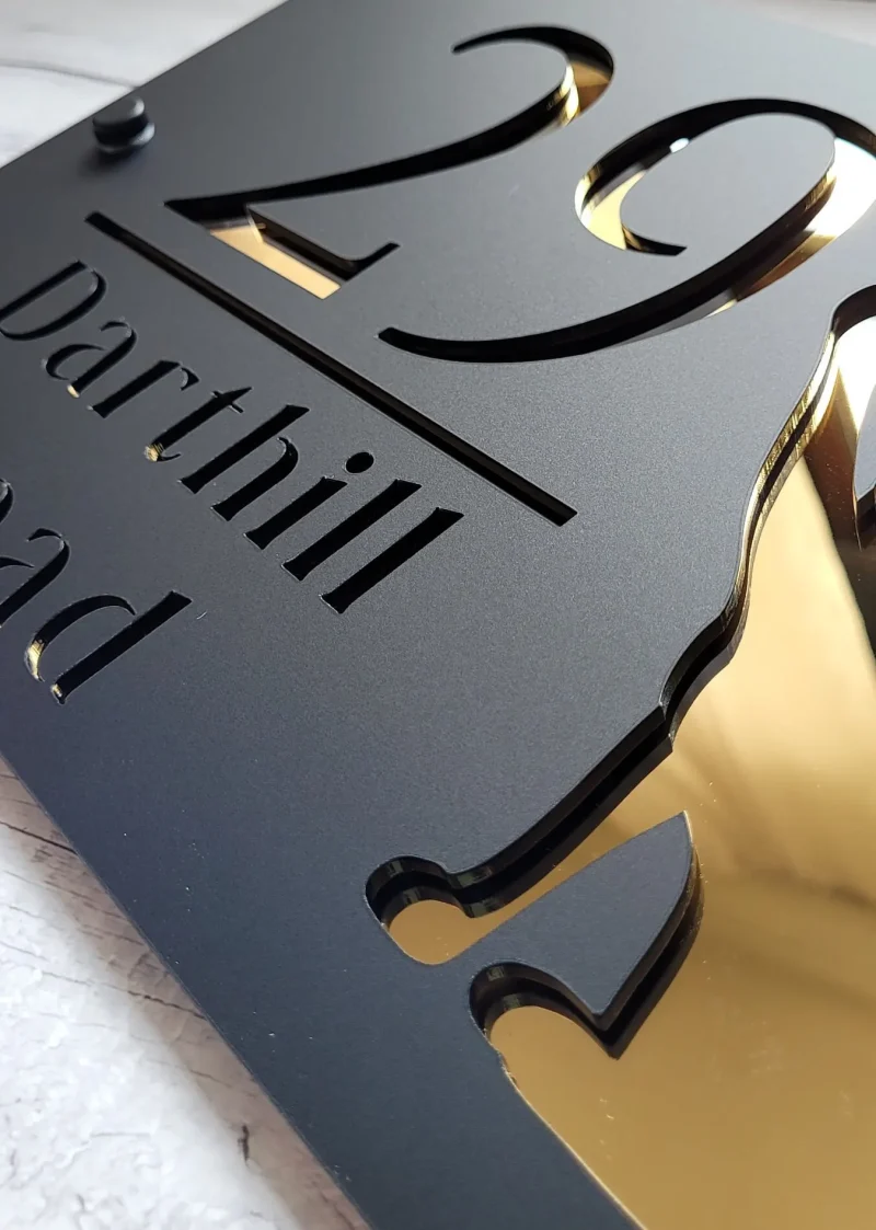 Custom made to order Letterbox & House Numbers Signs with Cat Silhouette