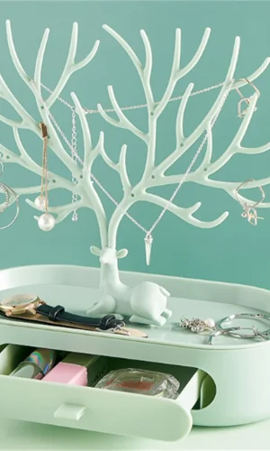 Deer Antler Jewellery Display Stand & Storage Box Organiser