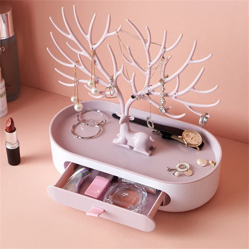 Jewellery Display Stand Jewellery Storage Box Organizer Graceful Deer Antler Tree