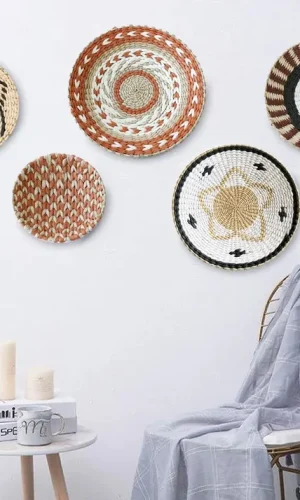 Boho Straw Woven Plate Wall Décor — Handwoven