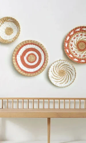Boho Straw Woven Plate Wall Décor — Handwoven