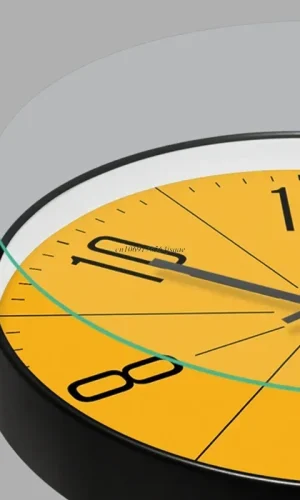 Bright Orange Silent Wall Clock with Large Letter Display