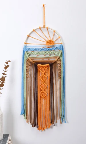 Macrame Wall Hanging — Sunrise, Sunshine & Sunset Woven Tapestry