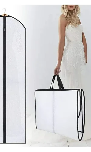 Wedding Gown Cover & Bridal Garment Bag — Full Skirts, 180×60cm