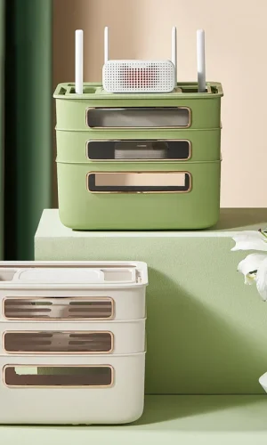 WiFi Router Storage Box — Desktop Cable Organiser, No Signal Blocking