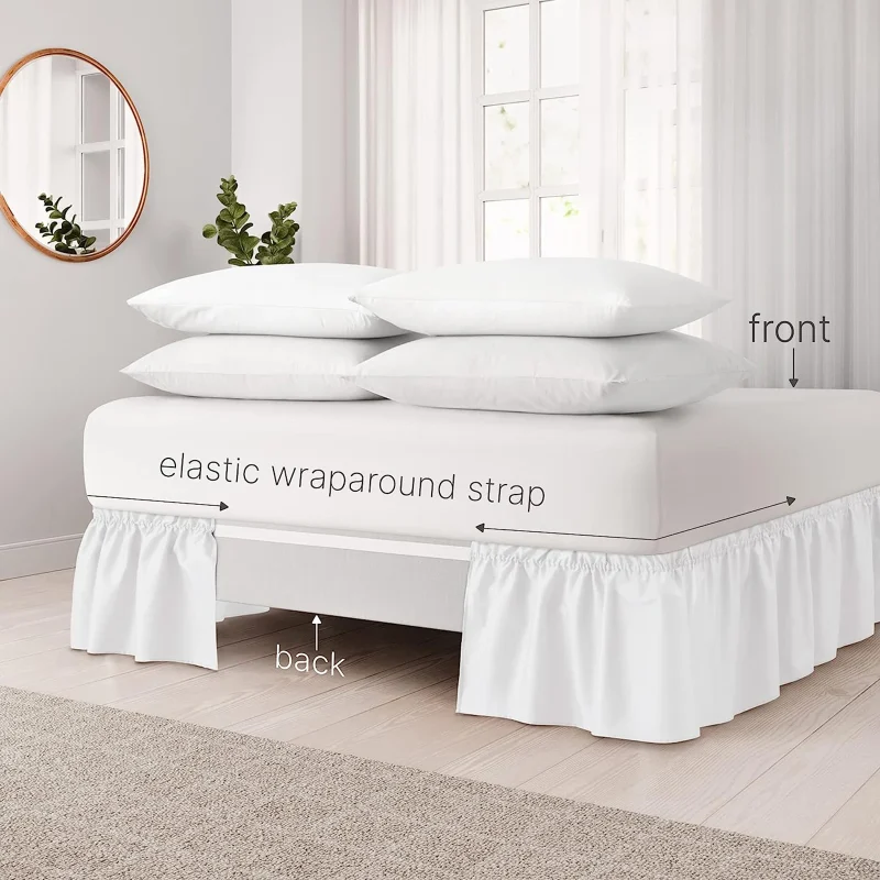Elegant Ruffled Bed Skirt for Single / Double / Queen / King Sizes Beds