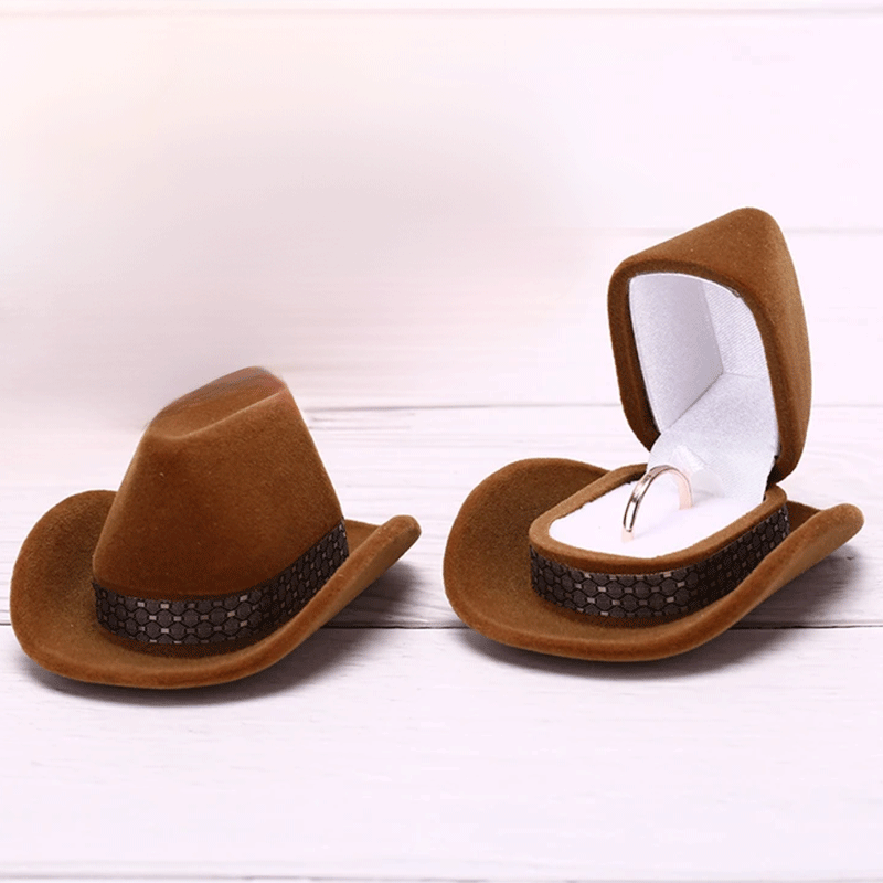 Jewellery Gift Box Novelty Cowboy Hats Single Ring Box 1 unit