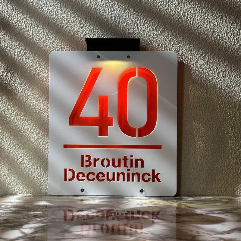 Custom made to order Letterbox & House Numbers Signs with Solar LED Light-Colourful Lighting