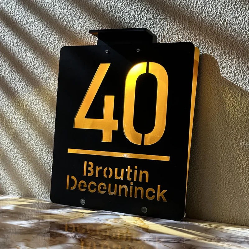 Custom made to order Letterbox & House Numbers Signs with Solar LED Light-Colourful Lighting
