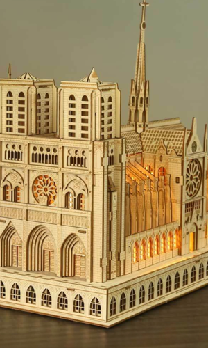 Paris Notre-Dame Cathedral Model Kit & LED Lamp — 39cm, Adults & 14+