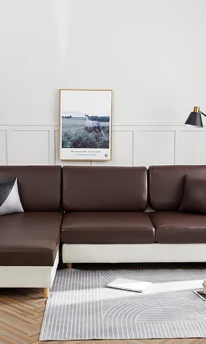 Sofa Lounge Cushion Covers PU Leather — 1–4 Seaters & L Shape