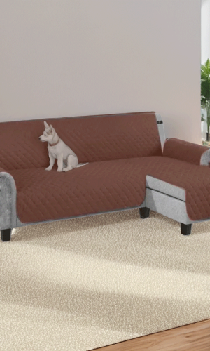 L-Shape Lounge Sofa Cover — Corner Lounge Slipcover Reversible