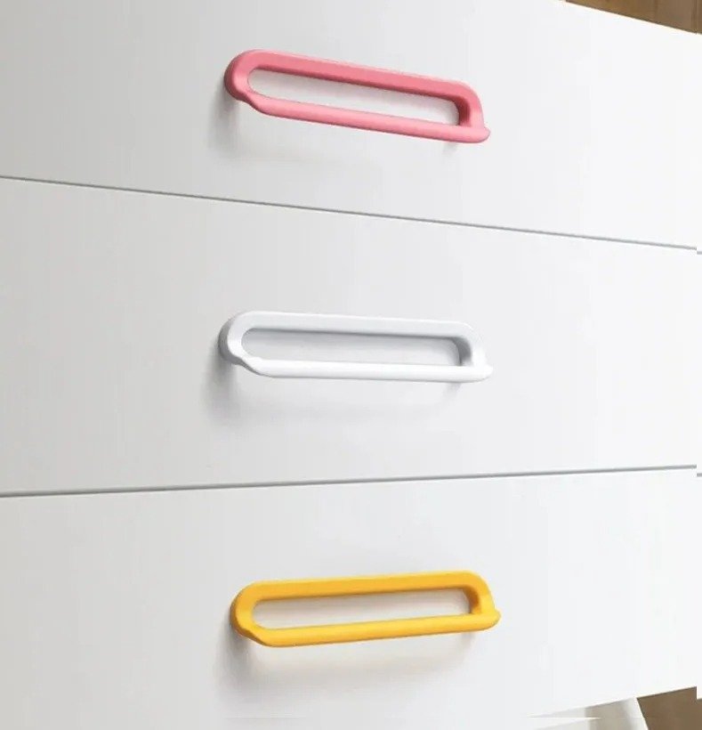 Cabinet Handles Multicolour Curvy Delight — Kids Rooms, Zinc Alloy Modern Cabinet Handles Drawer Knobs-Multicolor for kids rooms