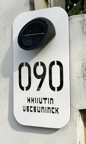 Custom made to order Letterbox & House Numbers Signs with Solar LED Light Waterproof