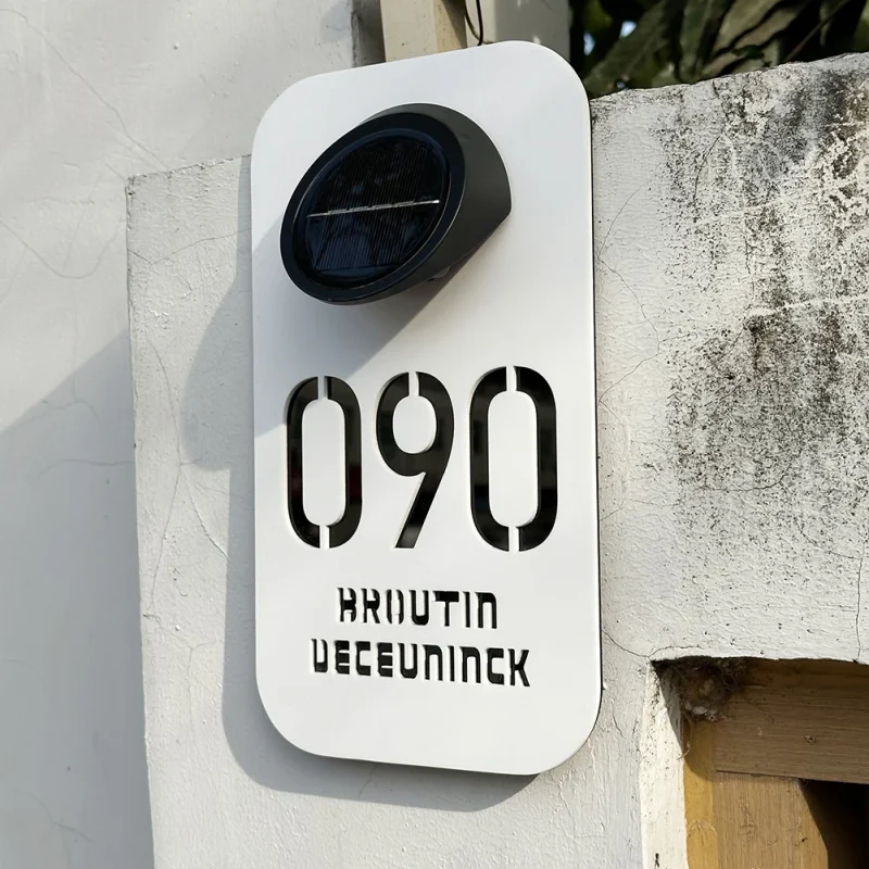 Letterbox & House Numbers Signs with Solar LED Light Waterproof