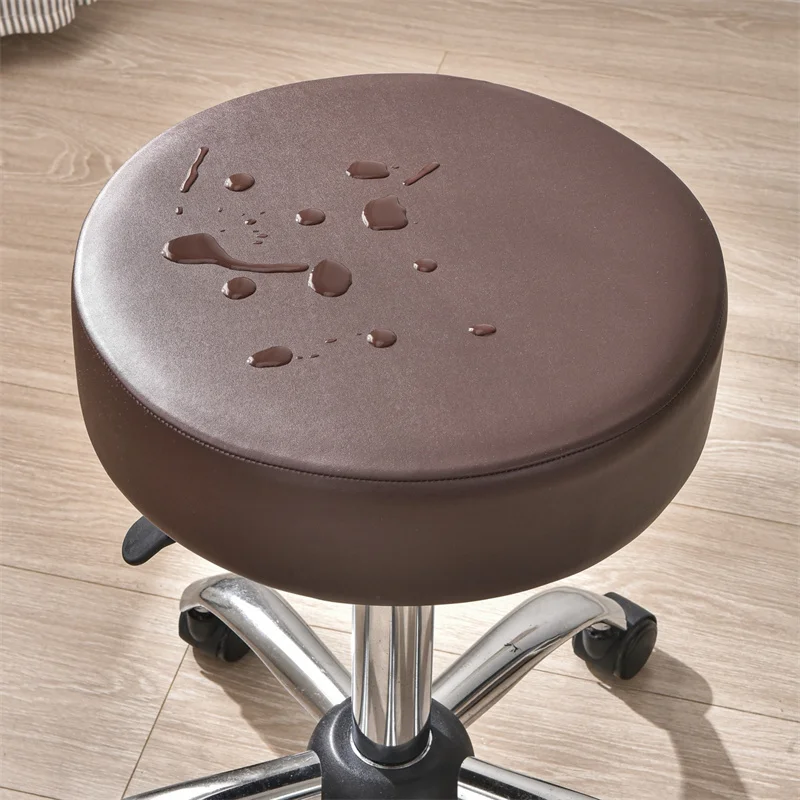 Round Salon Stool Cover - Bar Chair Slipcover PU Leather Ø30-38cm Round Salon Stool Cover Bar Chair Cover-