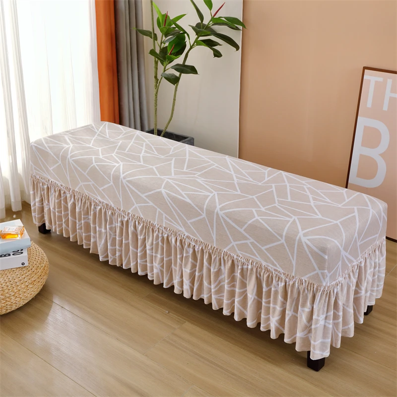 Bench Cover with Ruffled Skirt (35-45)×(120-150)cm — Bed End Bench Cover Storage bed ends Ottoman Cover with ruffled skirt