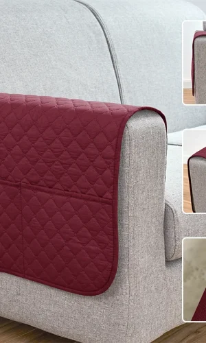 Armrest Cover with Storage Pockets — Stylish Colours, 1 Piece/Set