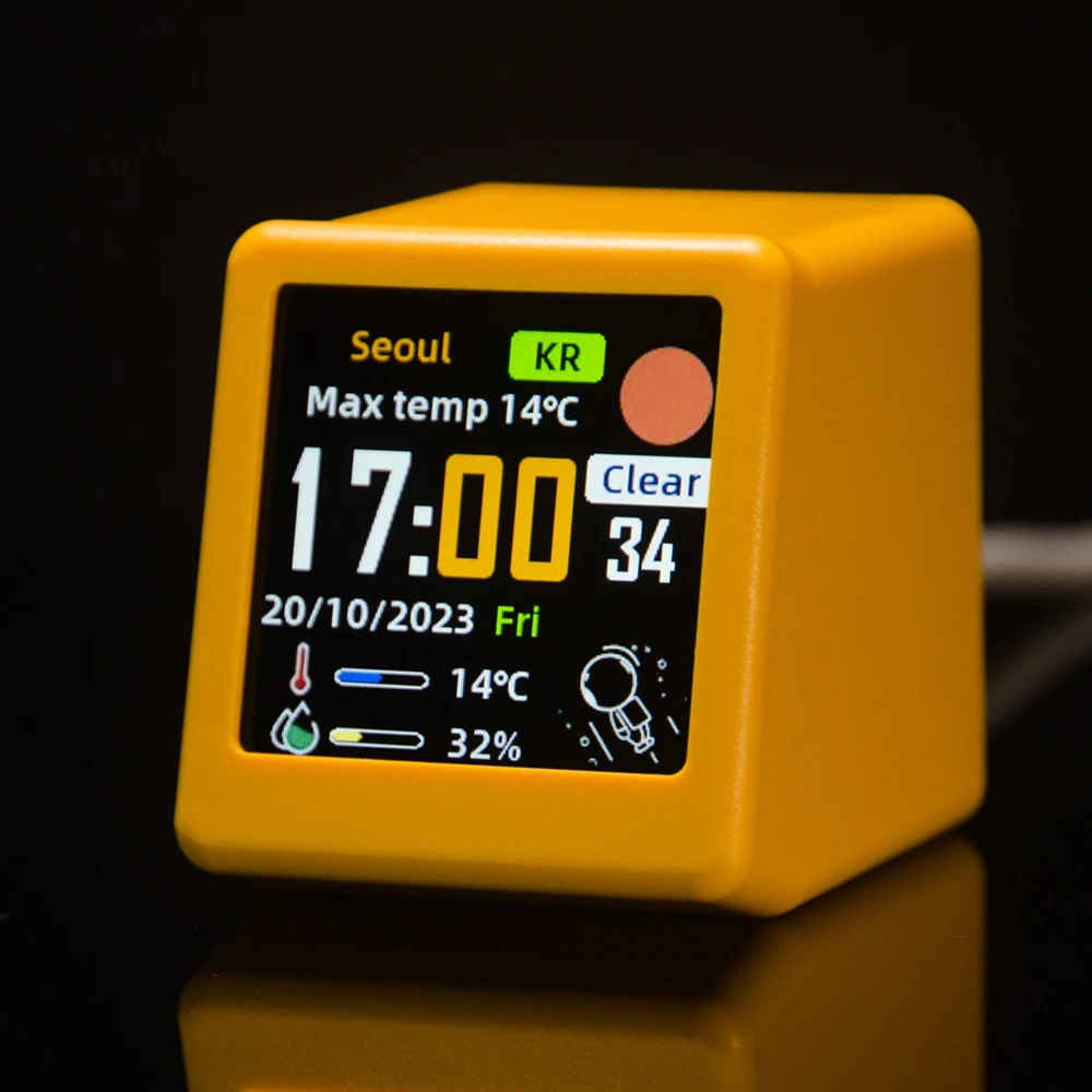Smart Alarm Clock Weather Station Mini Cube Novelty Gadget