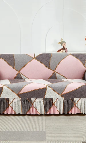 1/2/3/4 Seater Sofa Cover with Hem Skirt stylish Patterns