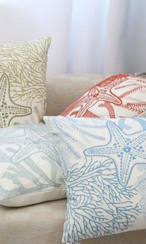 Cushion Covers Coral Reef Charm Jacquard — 45x45cm, Embroidered